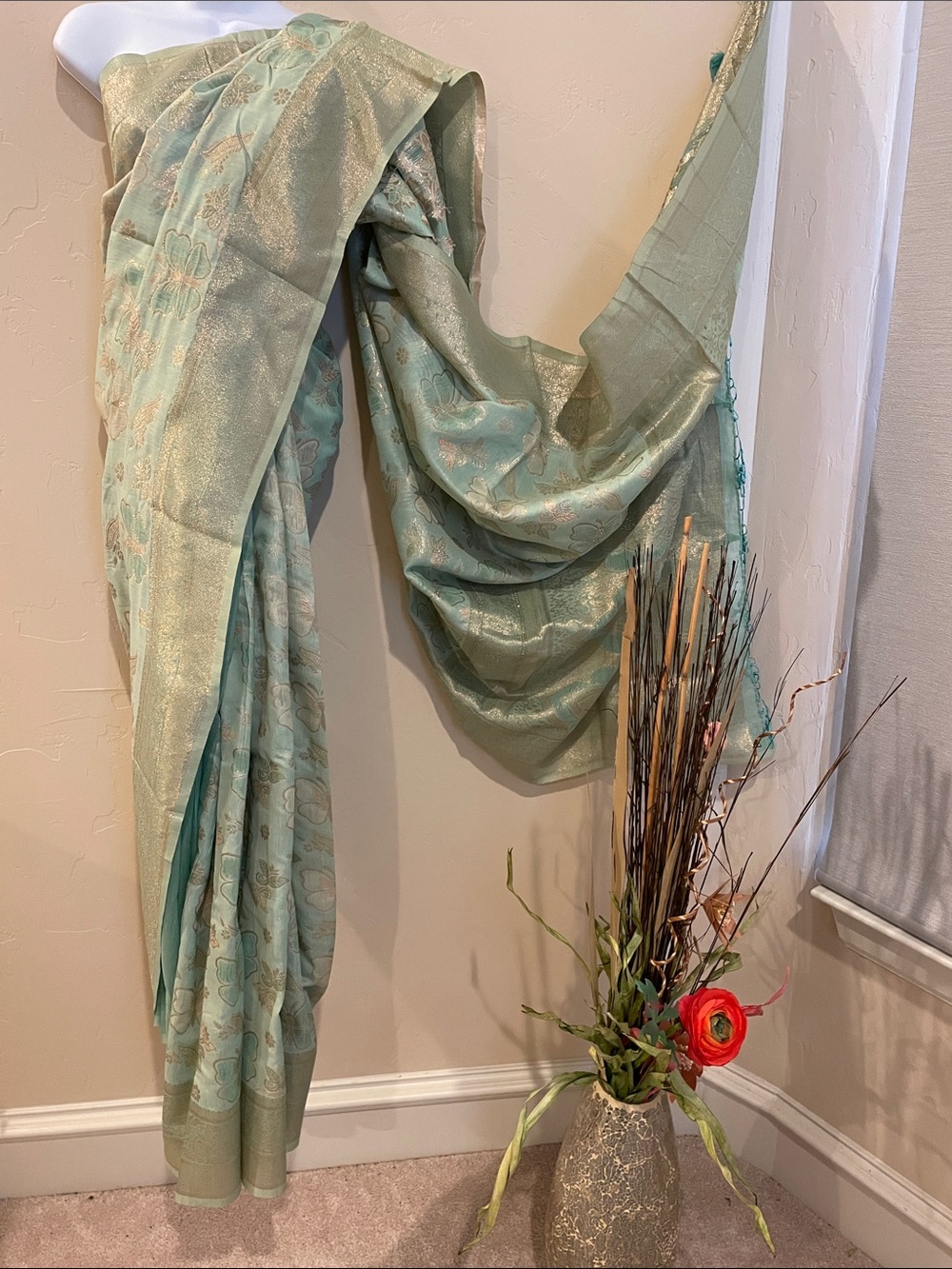 Elegant green color saree